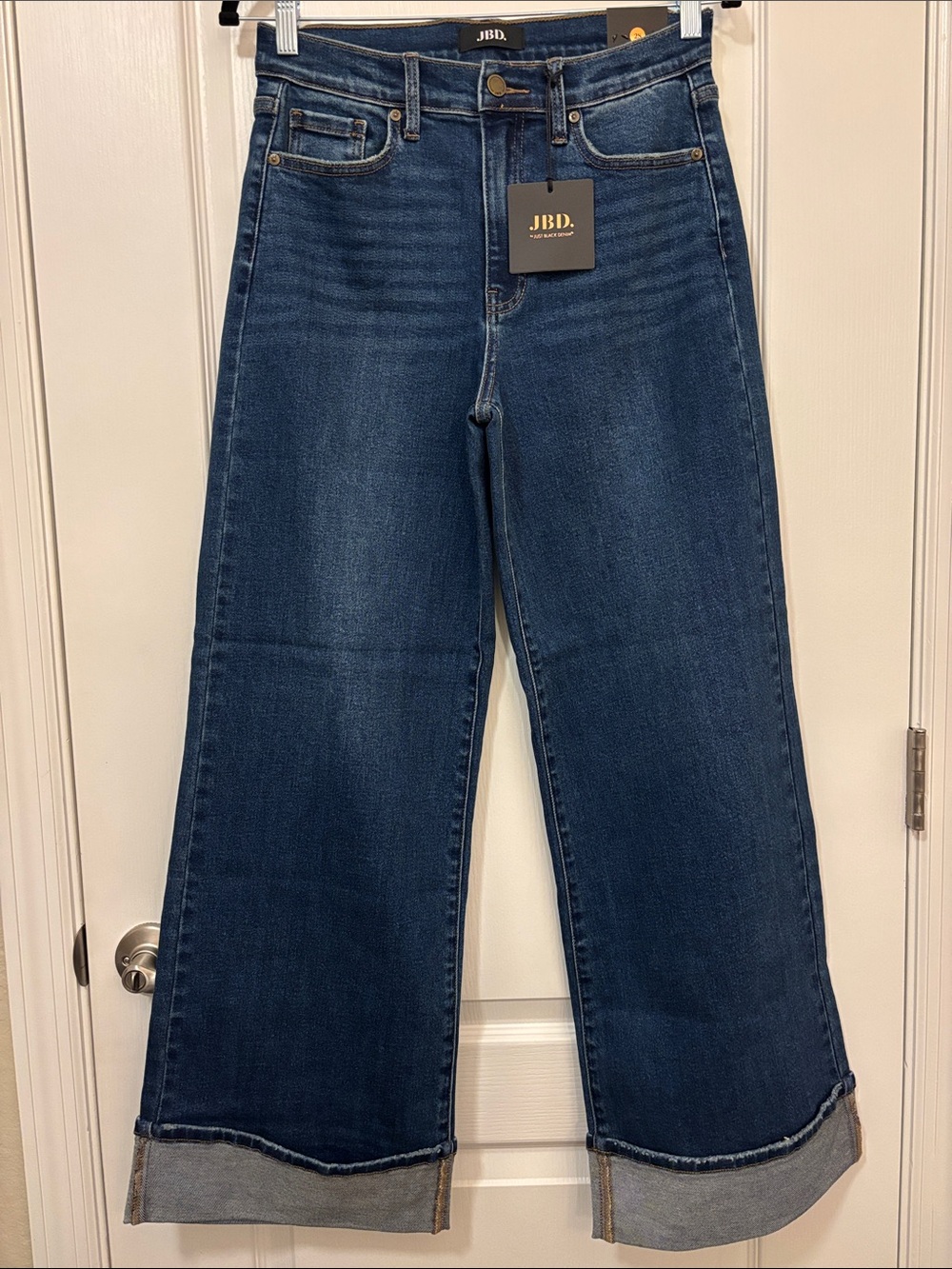 Just Black Dark Blue High-Rise Wide Leg Jeans
